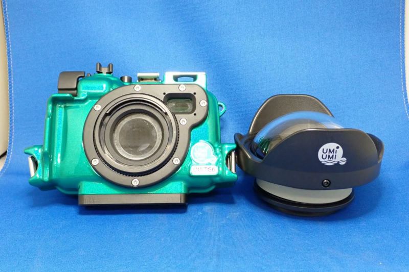 中古Sランク【ウミウミ / UmiUmi 】水中ハウジング UU-TG6 Green for オリンパスTG-7 / TG-6 + 水中ワイドコンバージョンレンズ UU-WIDE400PRO