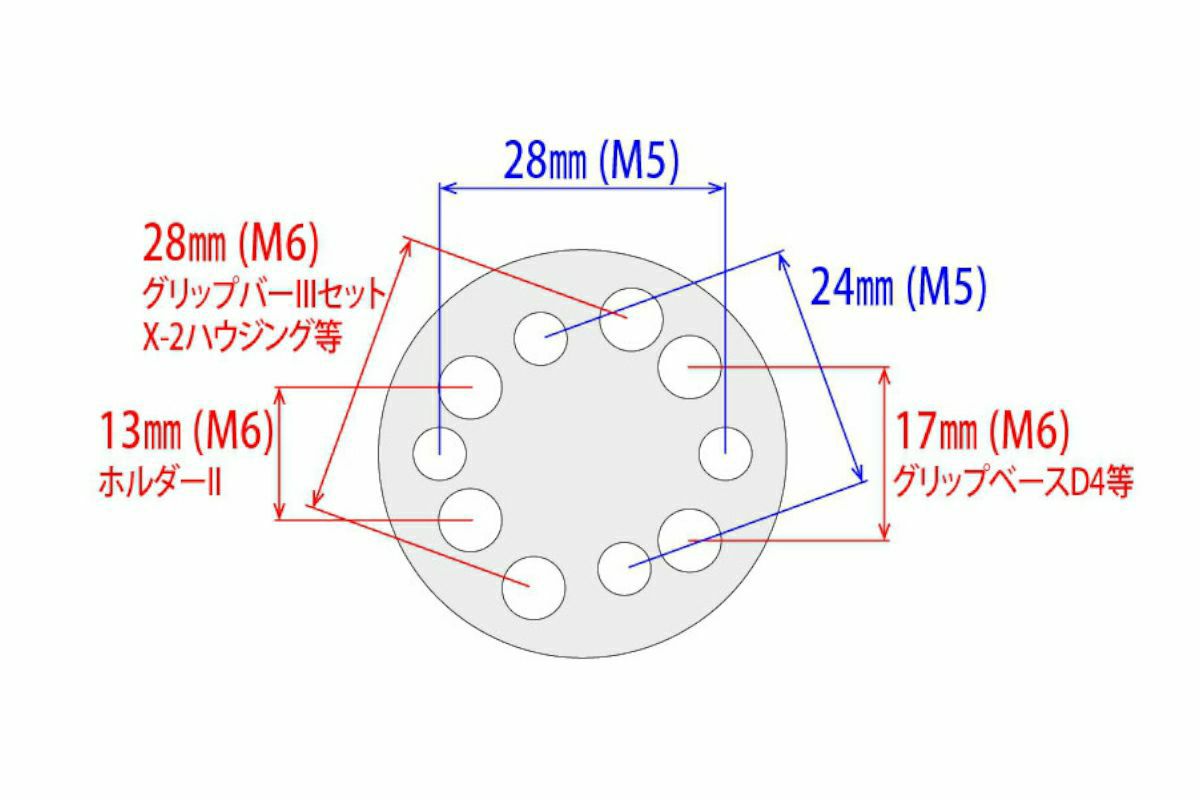 イノン（INON）マルチダイレクトベース用M6x12/M5x12キャップボルト（平ワッシャー付き）